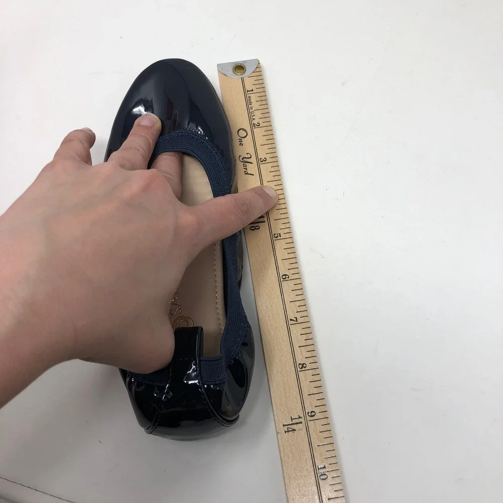Yosi Samra‎ Ballet Flats Girls 3Y Kids Navy Patent Miss Samra Foldable Shoes